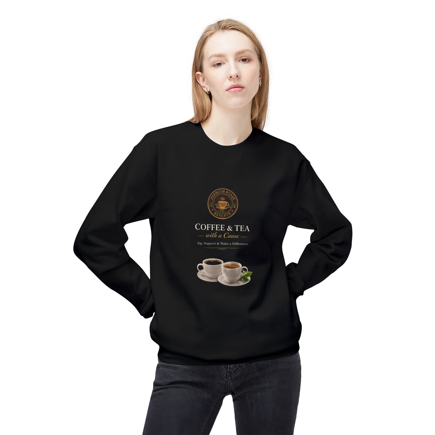 Coffee & Tea–Inspired Softstyle Fleece Crewneck