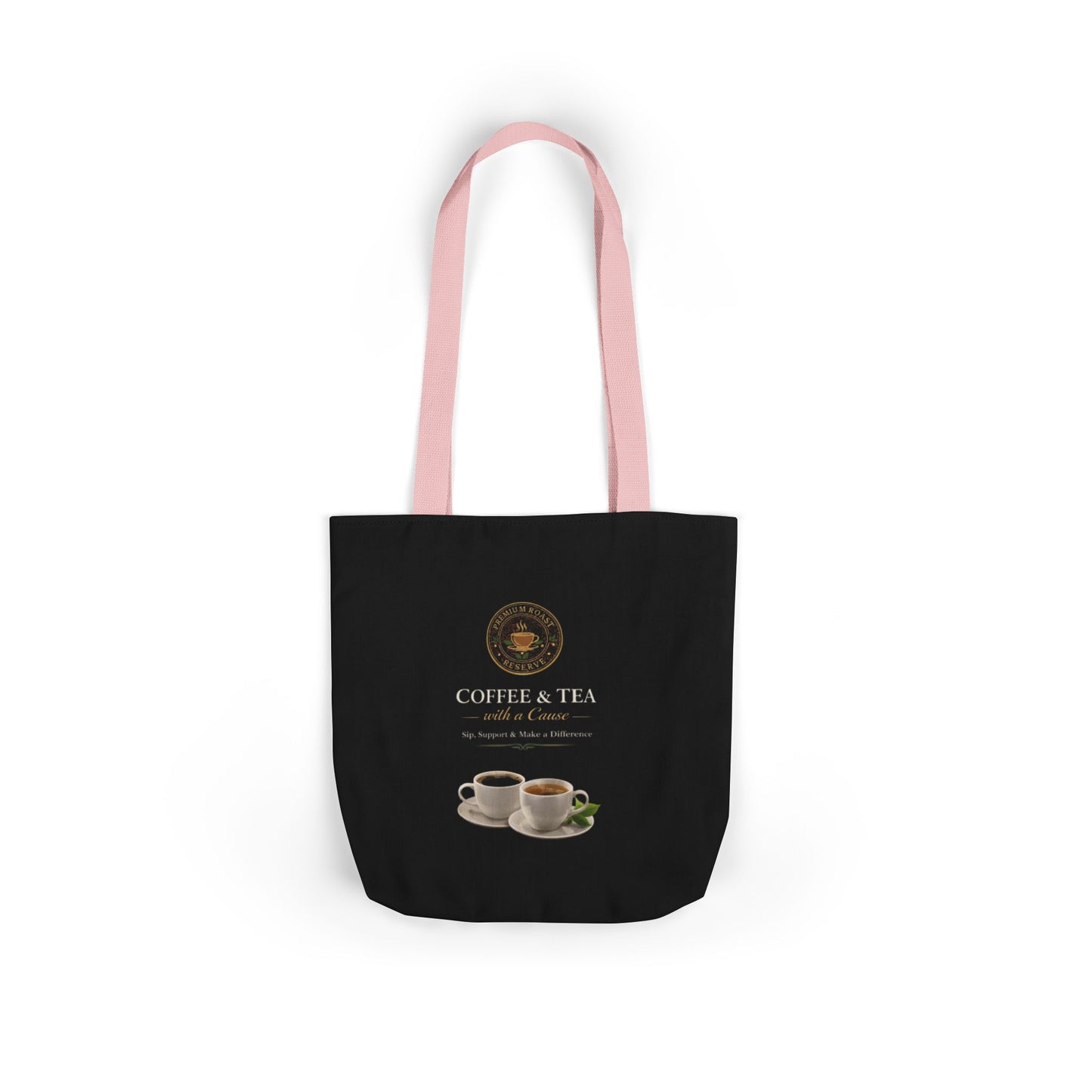 Coffee & Tea Canvas Tote Bag — Reusable Cafe Grocery Tote