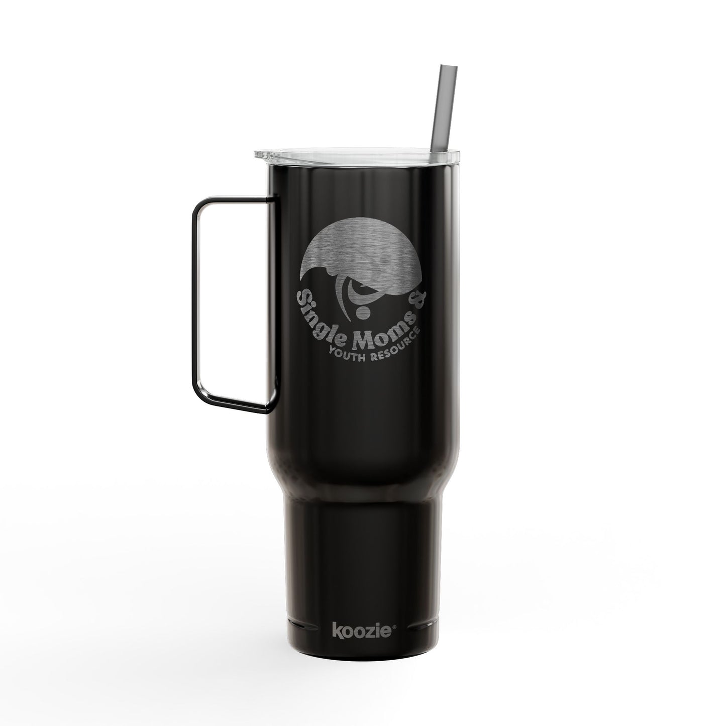 40oz Engraved Insulated Tumbler with Handle & Lid — Military Camouflage Emblem