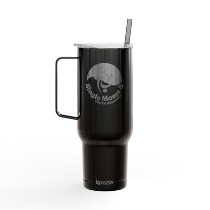 40oz Engraved Insulated Tumbler with Handle & Lid — Military Camouflage Emblem