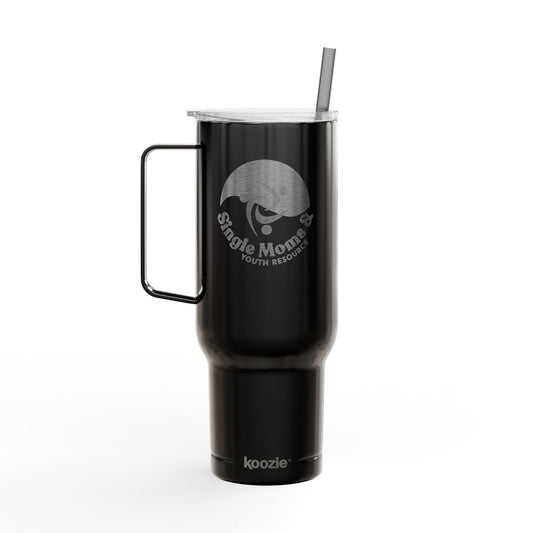 40oz Engraved Insulated Tumbler with Handle & Lid — Military Camouflage Emblem