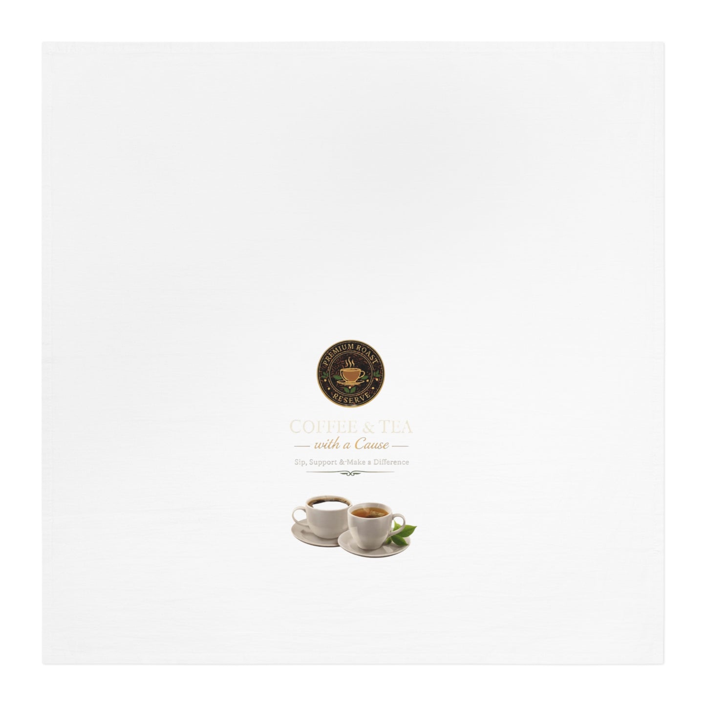 Coffee & Tea Tea Towel — 'Coffee & Tea Make a Cozy' Kitchen Dish Towel with Cups Design