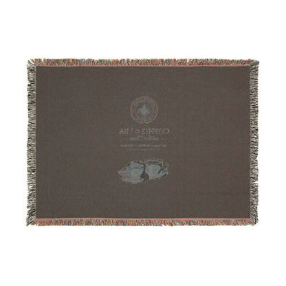 Coffee & Tea Woven Blanket — Cozy Café Throw with Cup Illustration