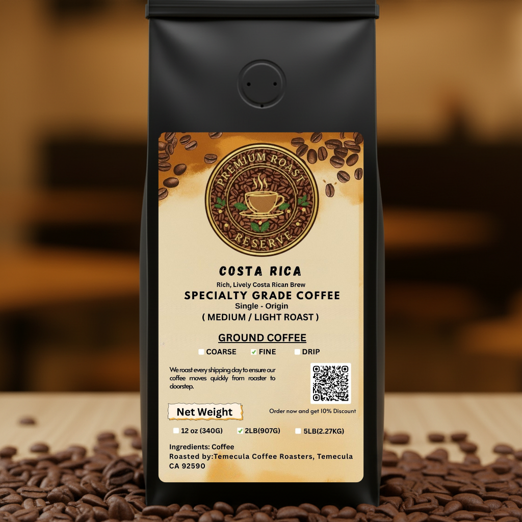 Costa Rica (Medium/Light Roast) Single Origin Coffee
