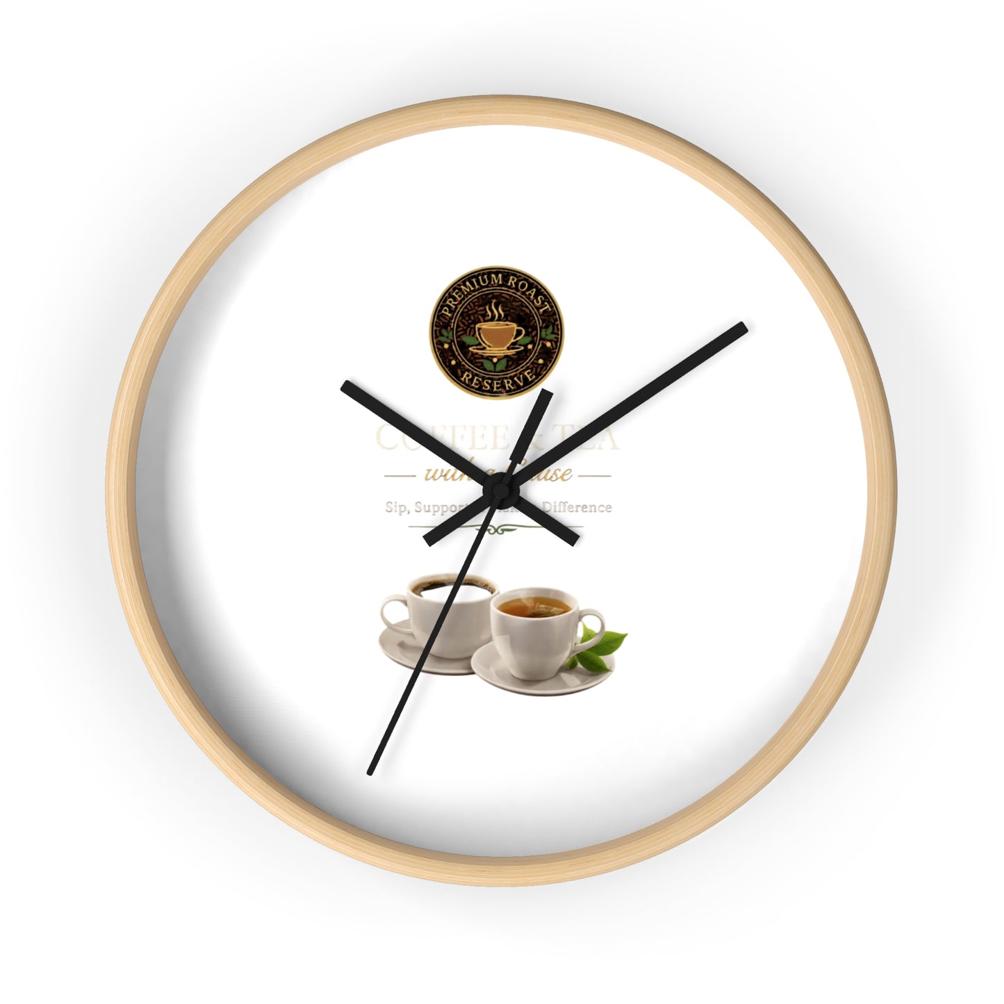 Coffee Lover Wall Clock — Café Logo & Espresso Cup Kitchen Decor