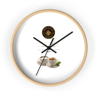 Coffee Lover Wall Clock — Café Logo & Espresso Cup Kitchen Decor