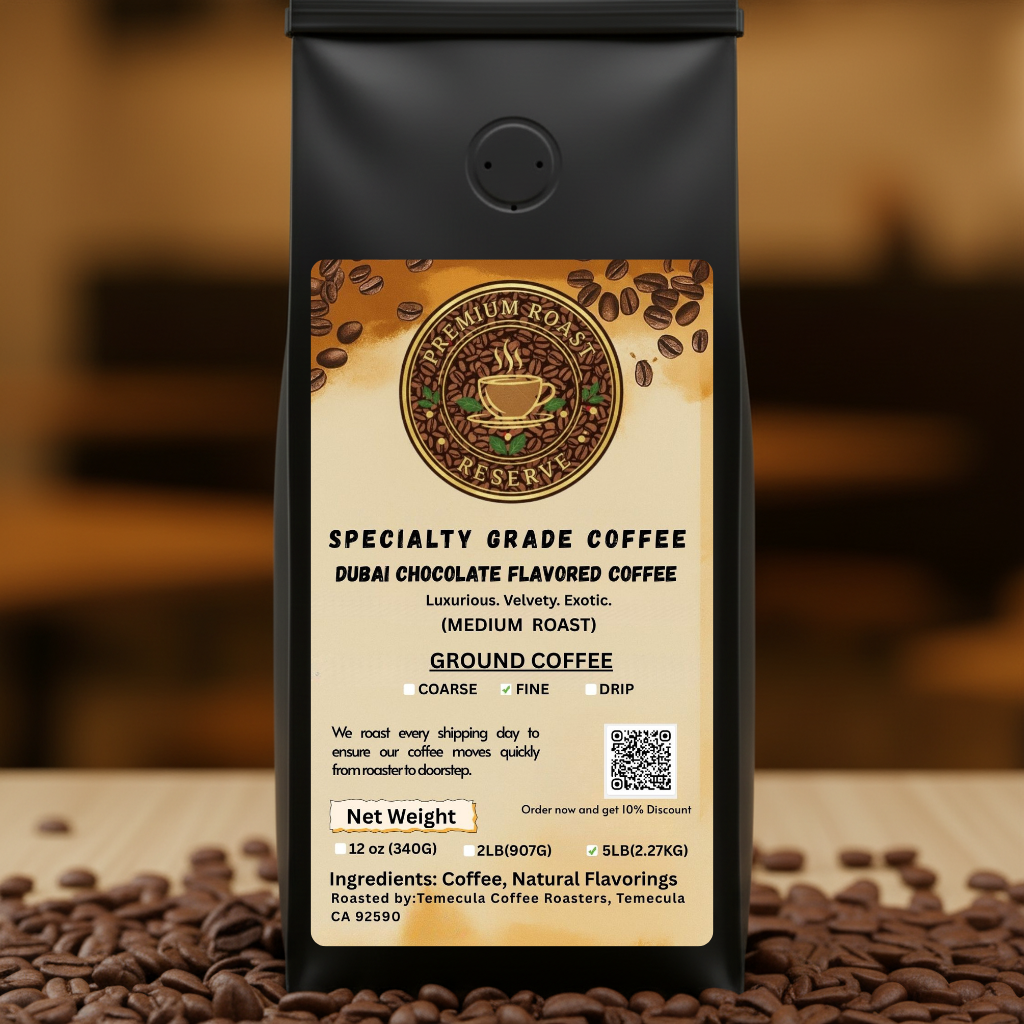 Dubai Chocolate Flavored Coffee - Medium Roast | FINE GROUND GRIND
