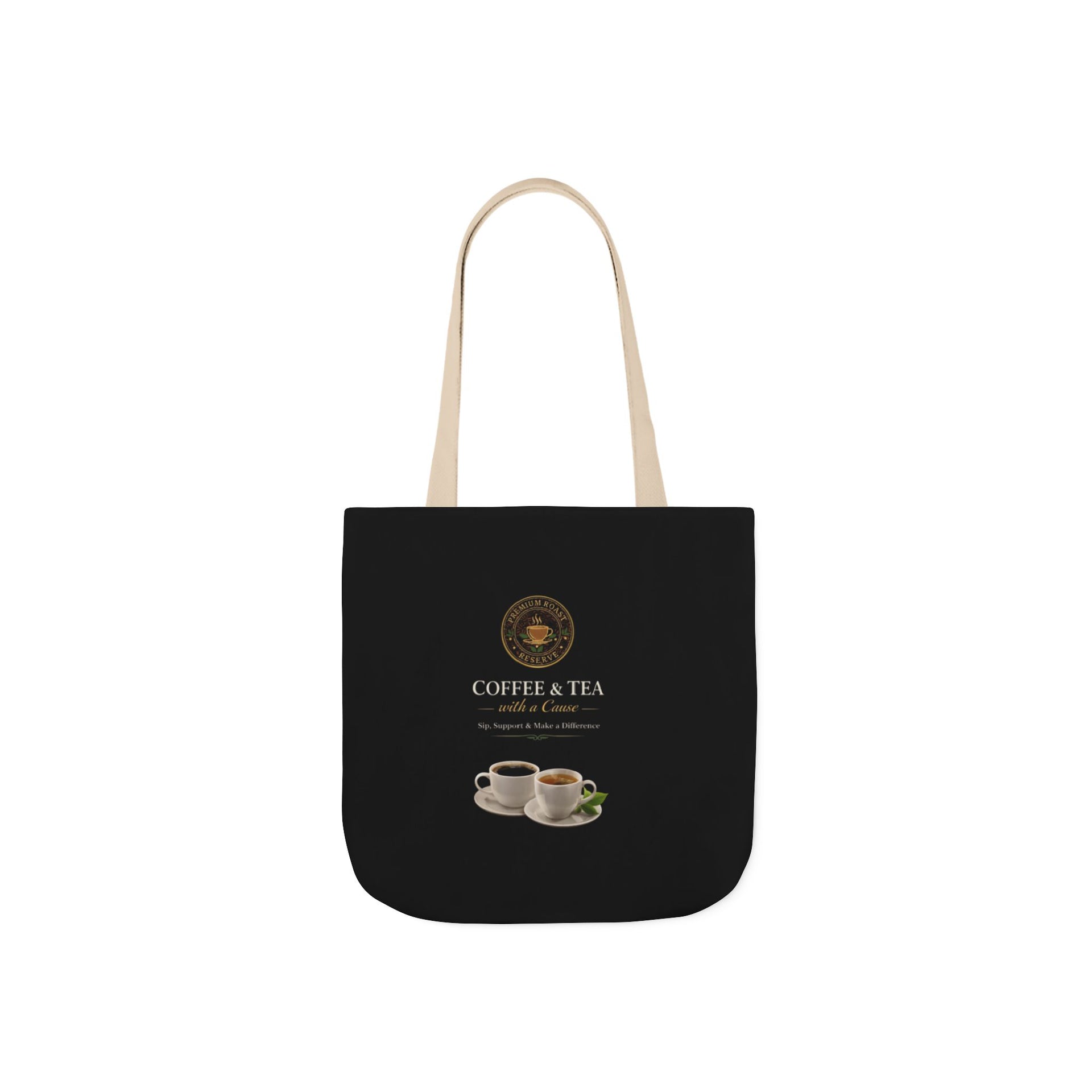 Coffee & Tea Canvas Tote Bag — Reusable Cafe Grocery Tote