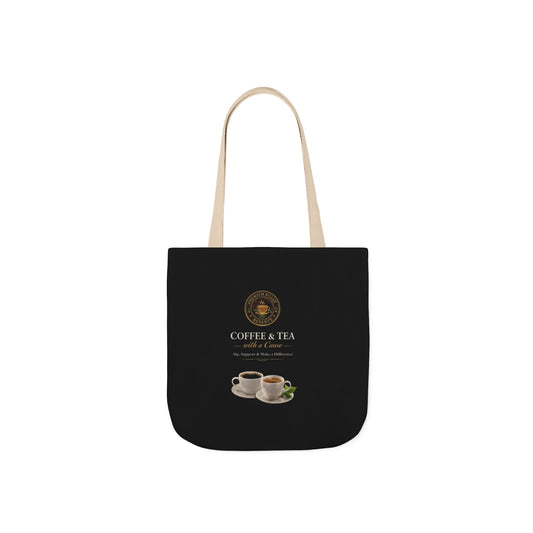 Coffee & Tea Canvas Tote Bag — Reusable Cafe Grocery Tote