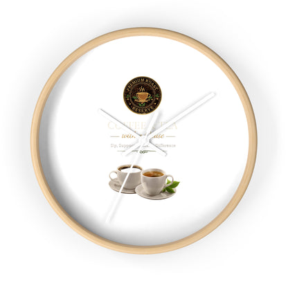 Coffee Lover Wall Clock — Café Logo & Espresso Cup Kitchen Decor