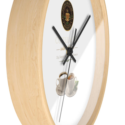 Coffee Lover Wall Clock — Café Logo & Espresso Cup Kitchen Decor