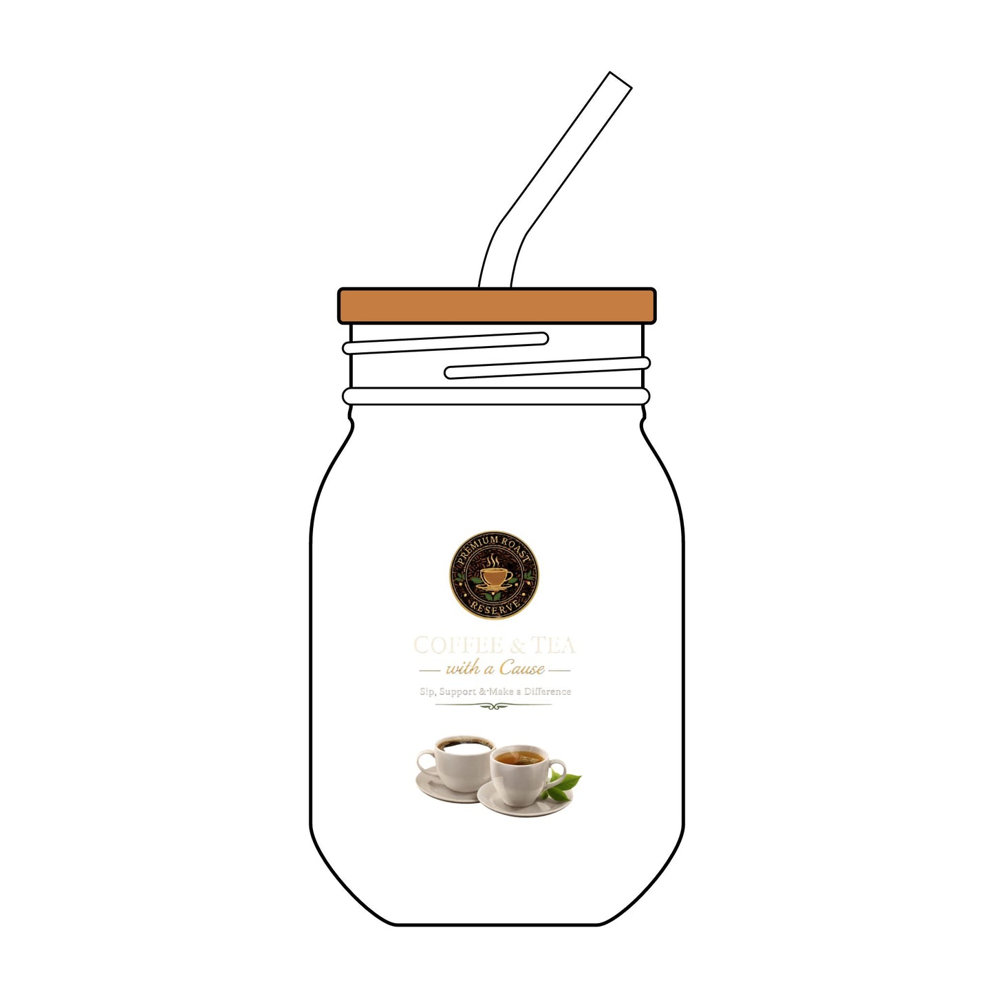 Sipper Glass with Straw, 16oz (Engraving)