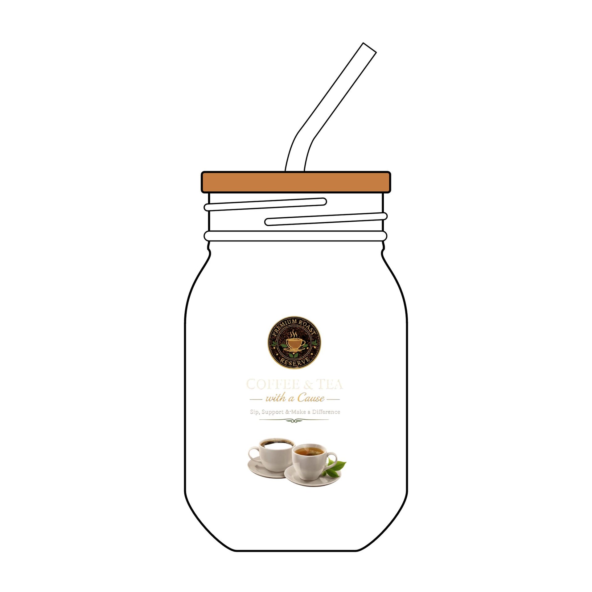 Sipper Glass with Straw, 16oz (Engraving)