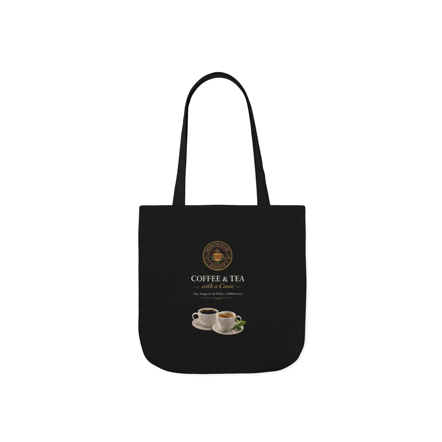Coffee & Tea Canvas Tote Bag — Reusable Cafe Grocery Tote