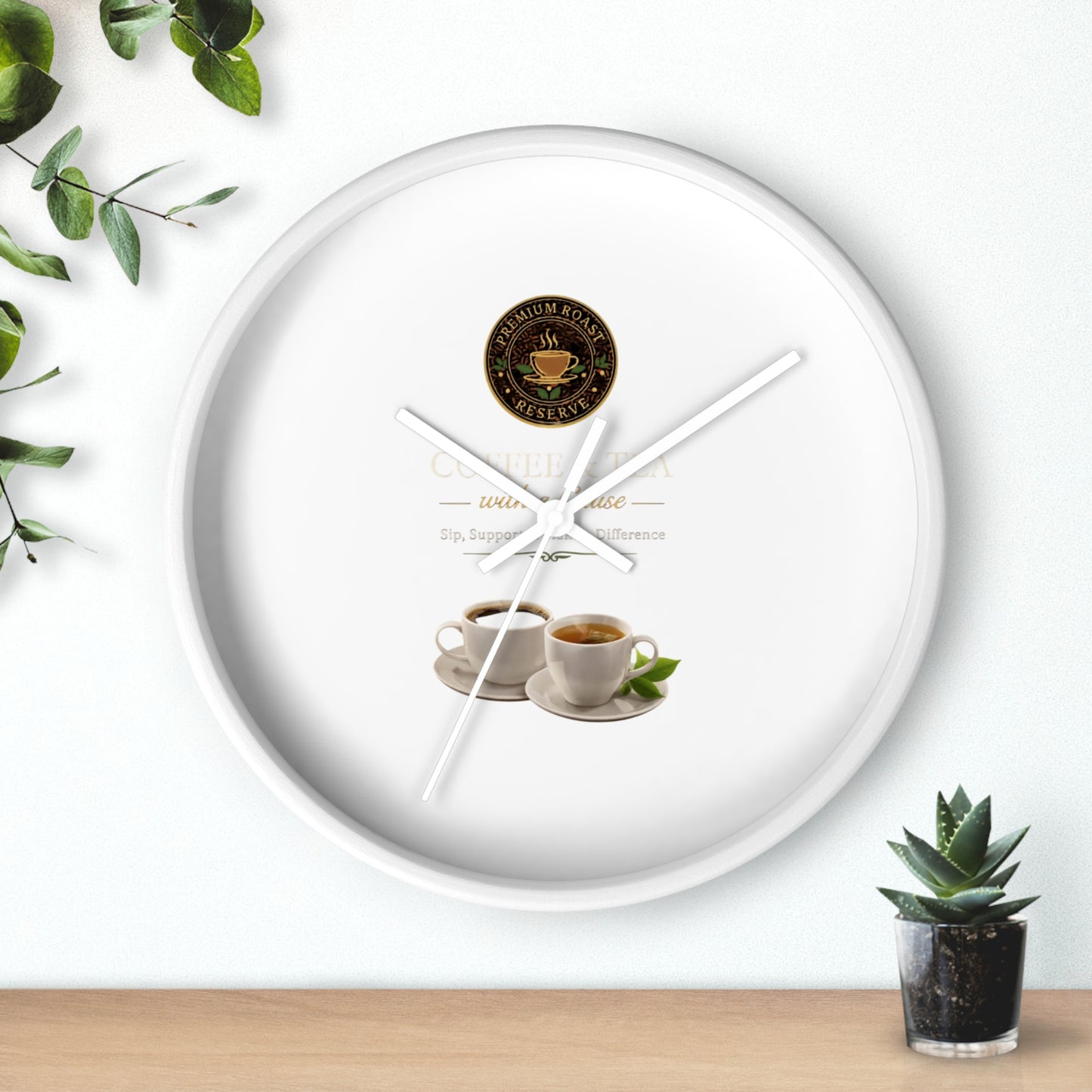 Coffee Lover Wall Clock — Café Logo & Espresso Cup Kitchen Decor