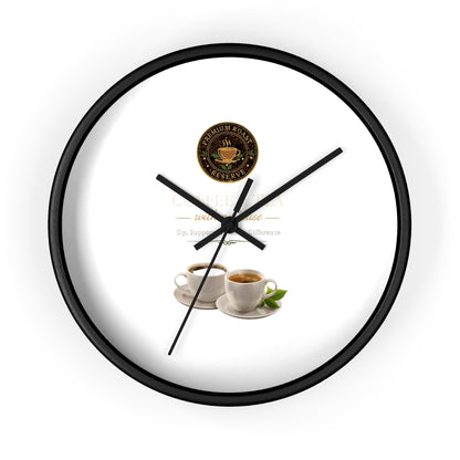Coffee Lover Wall Clock — Café Logo & Espresso Cup Kitchen Decor