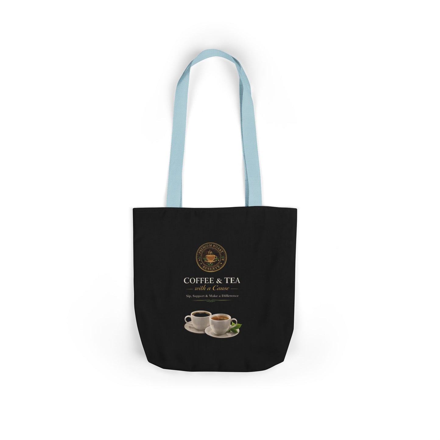 Coffee & Tea Canvas Tote Bag — Reusable Cafe Grocery Tote