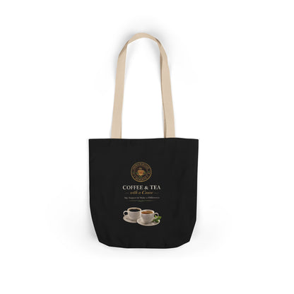 Coffee & Tea Canvas Tote Bag — Reusable Cafe Grocery Tote