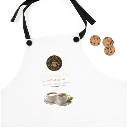 Coffee & Tea Apron – 'Coffee & Cream' Café Kitchen Apron with Cup Illustration