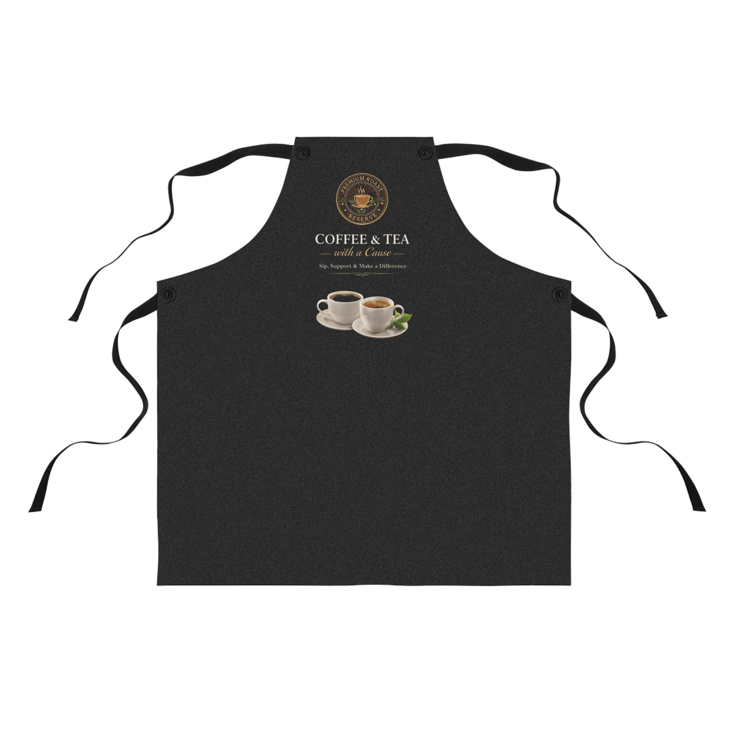 Coffee & Tea Apron — Barista Kitchen Apron with Cups Graphic
