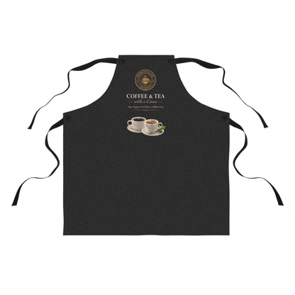 Coffee & Tea Apron — Barista Kitchen Apron with Cups Graphic