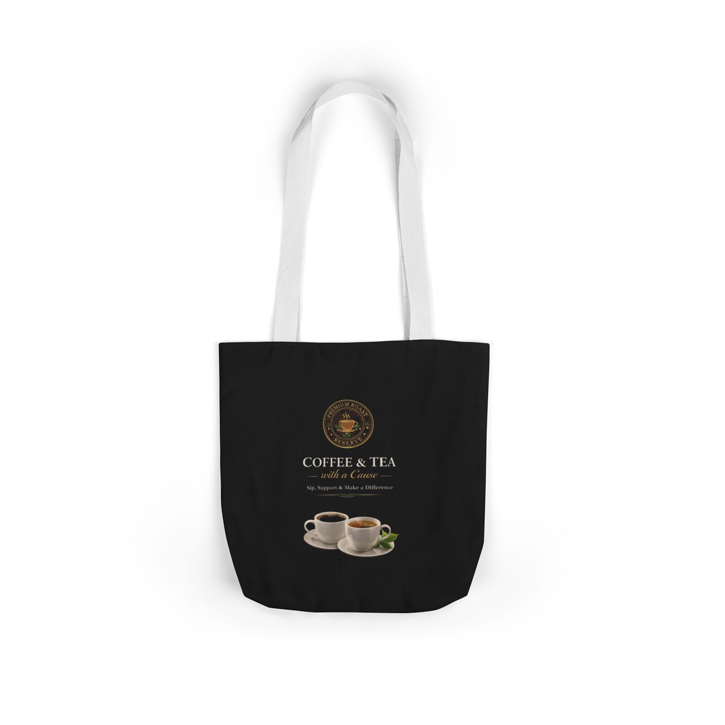 Coffee & Tea Canvas Tote Bag — Reusable Cafe Grocery Tote