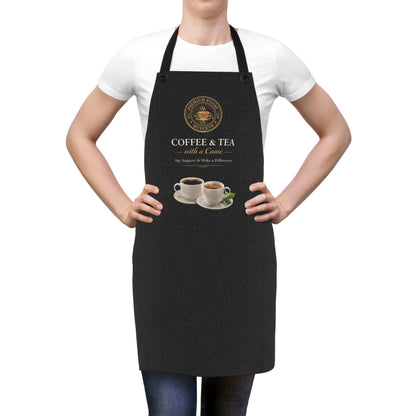 Coffee & Tea Apron — Barista Kitchen Apron with Cups Graphic