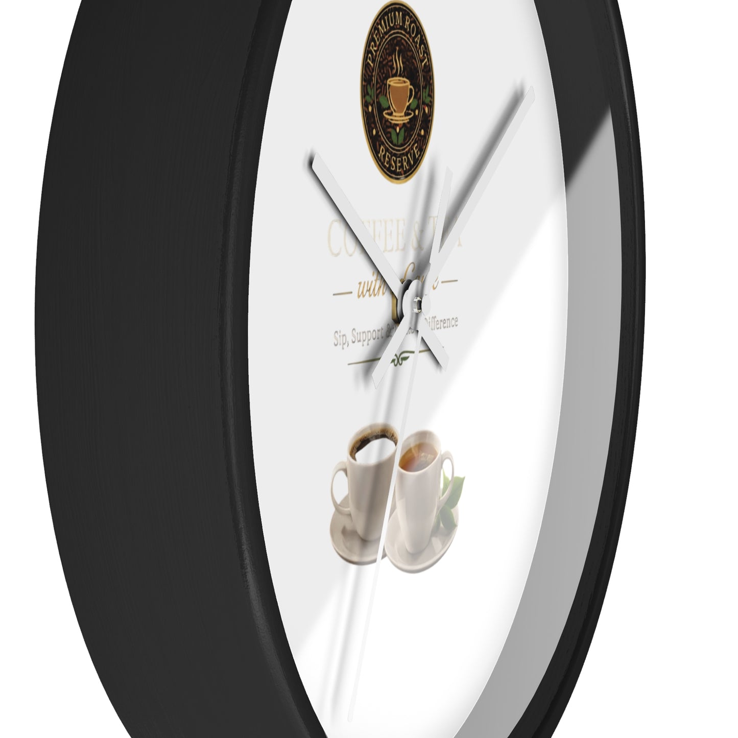 Coffee Lover Wall Clock — Café Logo & Espresso Cup Kitchen Decor