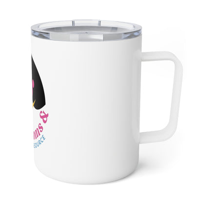 Insulated Coffee Mug — "Single Moms & Youth Resource" Logo Travel Tumbler, 10oz