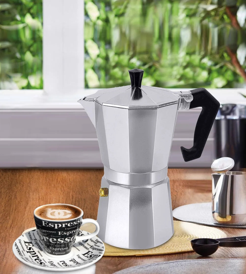 1 Cup Aluminum Espresso Maker, Stove Top Espresso Maker, Single Shot, Dishwasher Safe Espresso Maker with Side Pour Spout