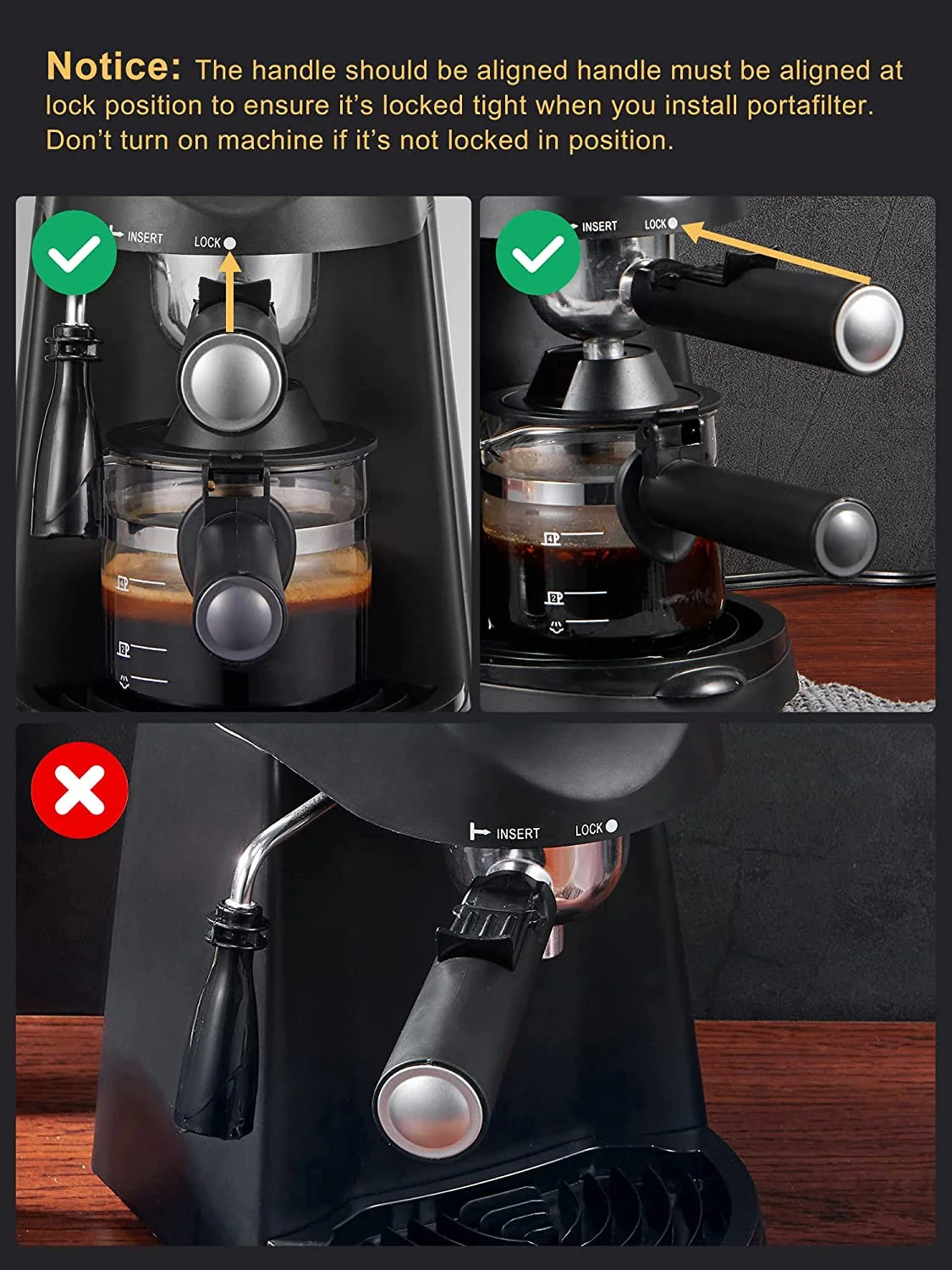 Espresso Machine,  3.5 Bar 4 Cup Steam Espresso Cappuccino Maker with Milk Frother, 800W, Black