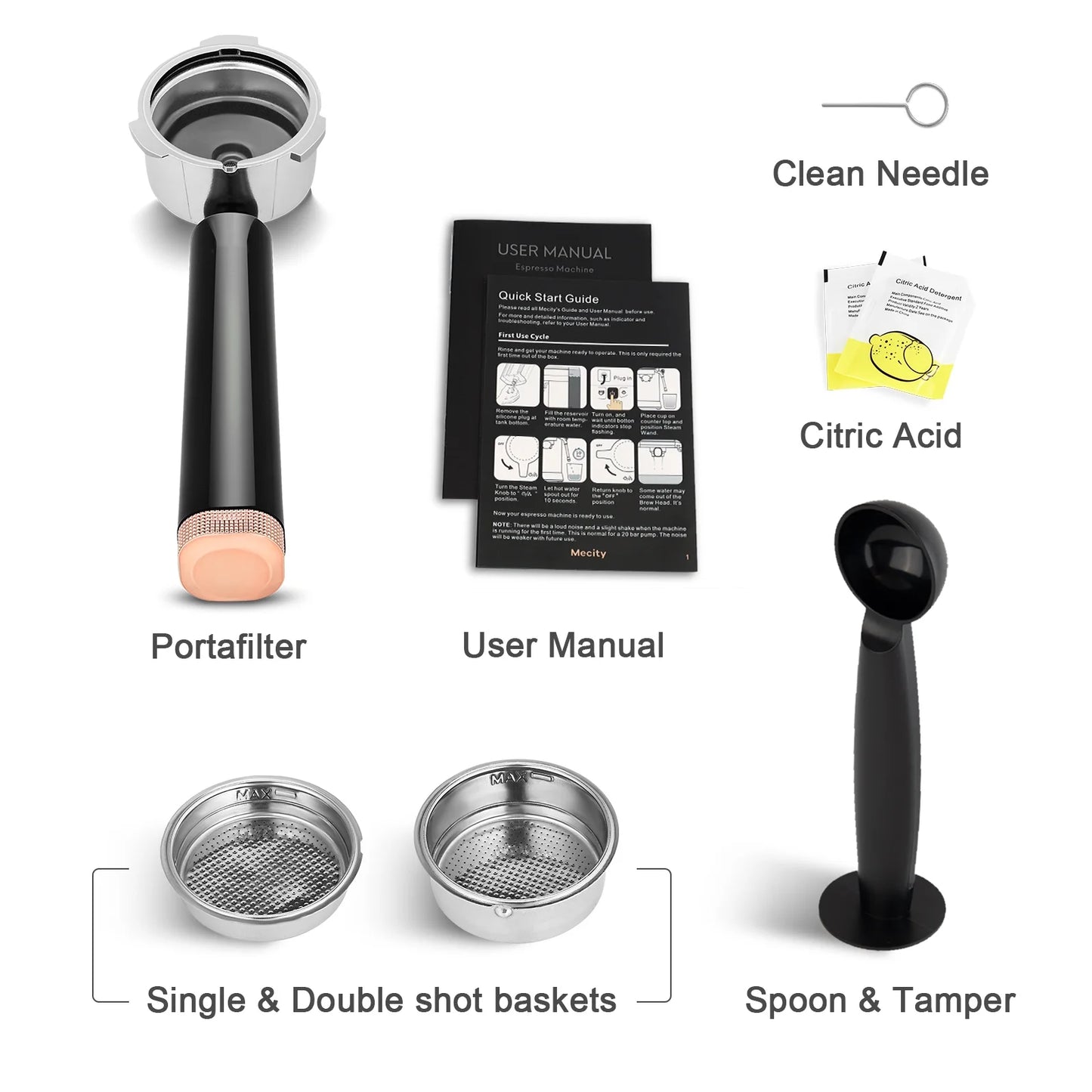 20 Bar Semi-Automatic Espresso Machine with Steam Wand, Brushed Stainless Steel