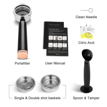 20 Bar Semi-Automatic Espresso Machine with Steam Wand, Brushed Stainless Steel