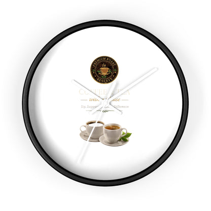 Coffee Lover Wall Clock — Café Logo & Espresso Cup Kitchen Decor