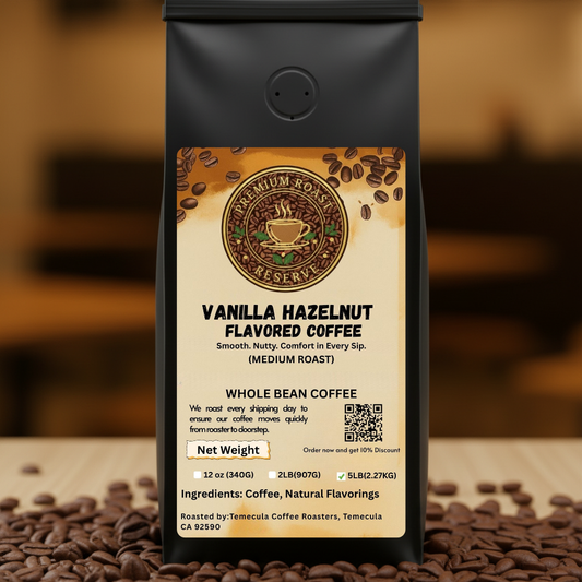 5 lbs - Vanilla Hazelnut Flavored Coffe