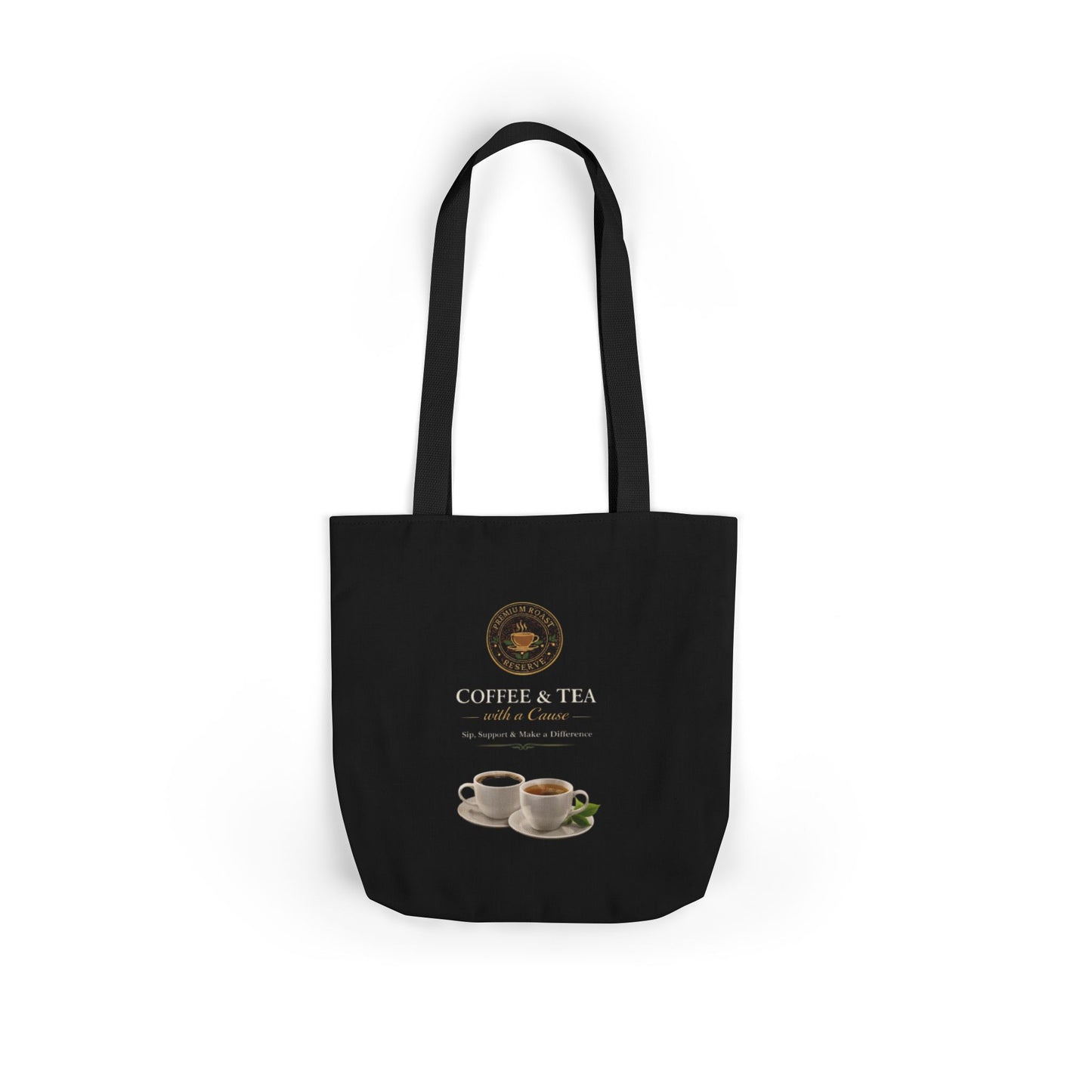 Coffee & Tea Canvas Tote Bag — Reusable Cafe Grocery Tote