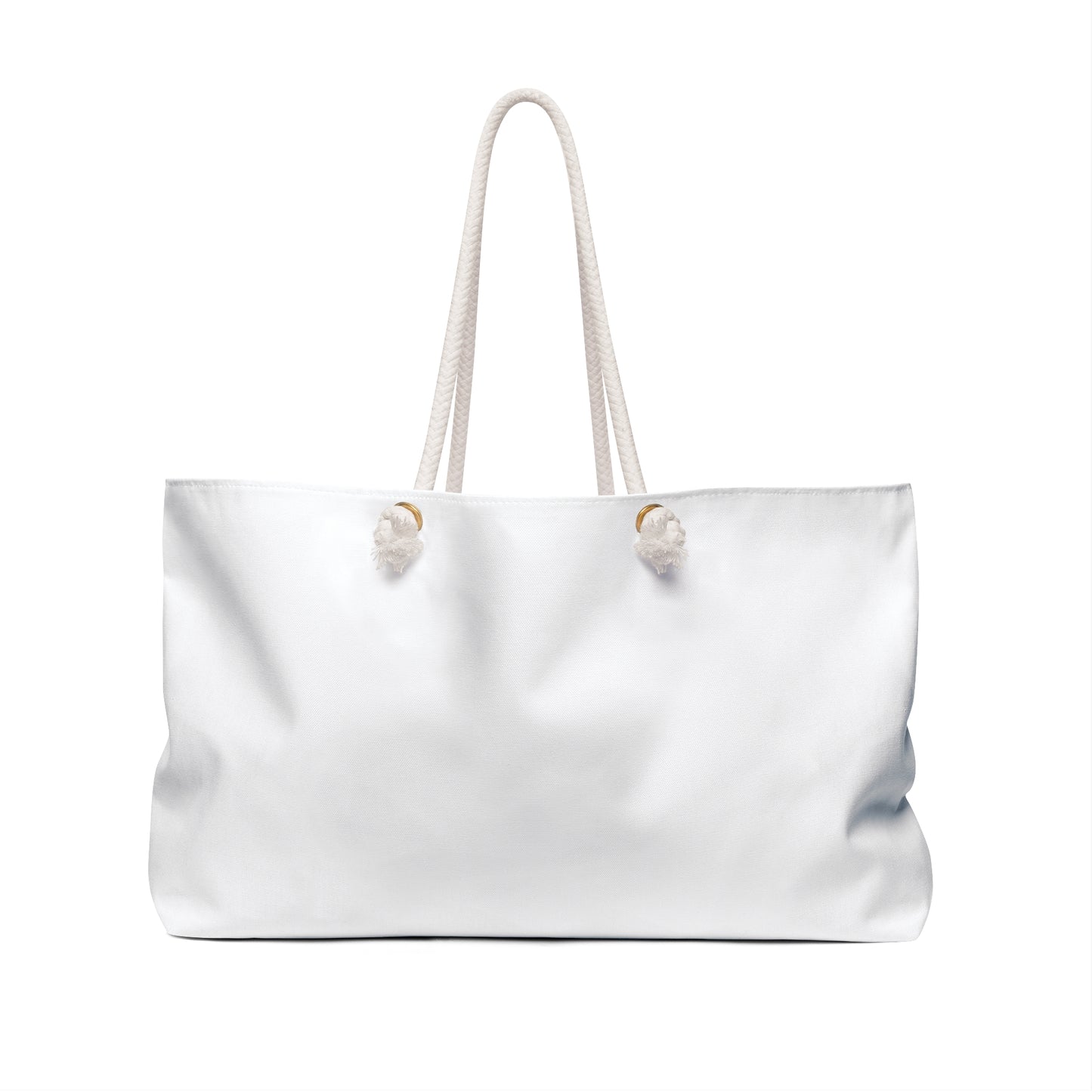 Coffee Lover Weekender Bag — White Tote with Espresso Cup Design