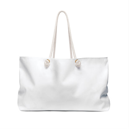 Coffee Lover Weekender Bag — White Tote with Espresso Cup Design
