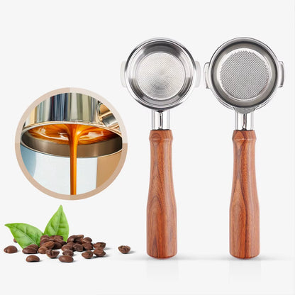 Universal 58MM Coffee Machine Handle Stainless Steel Coffee Machine Handle Bottomless Filter Portafilter Espresso Coffee Tool