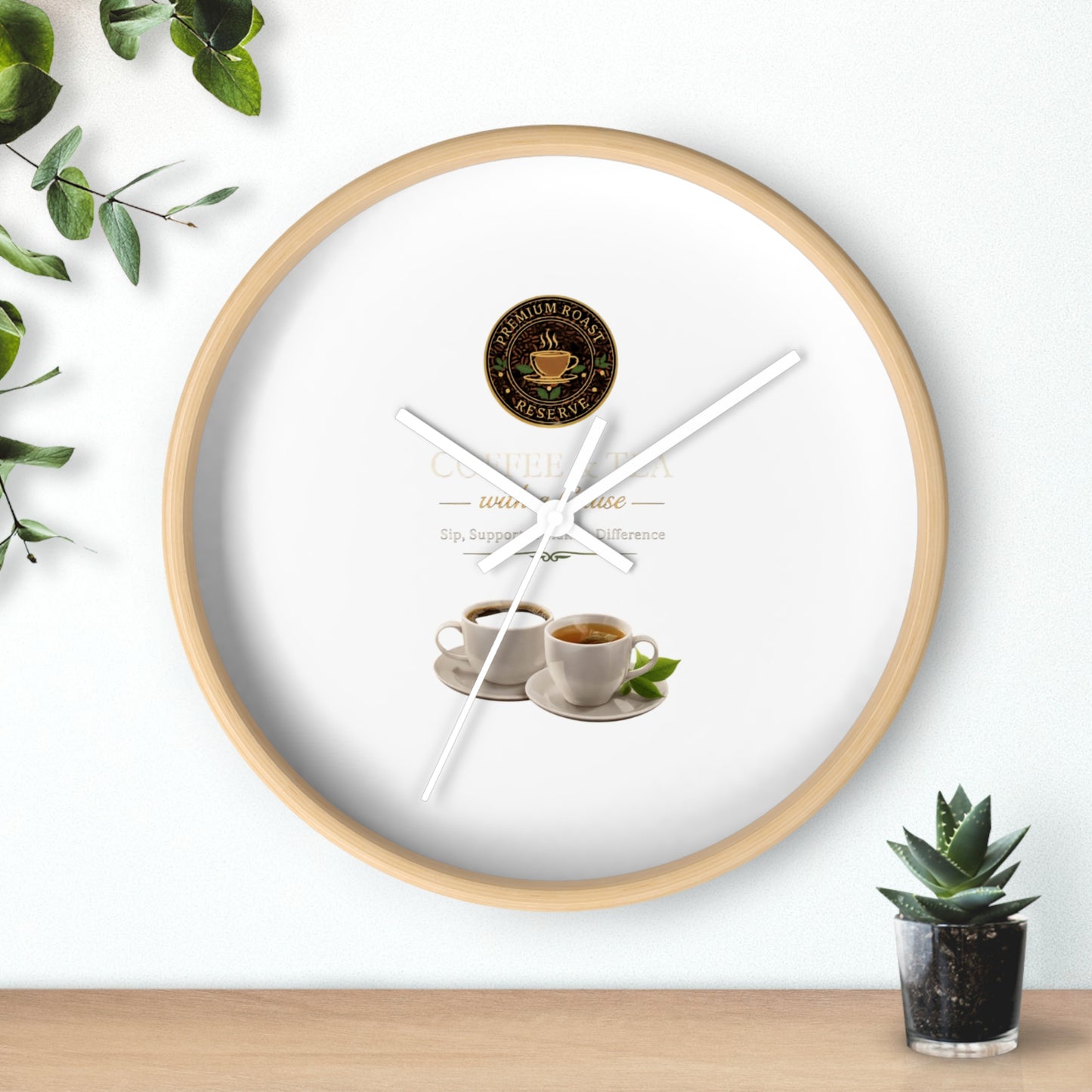 Coffee Lover Wall Clock — Café Logo & Espresso Cup Kitchen Decor