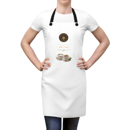 Coffee & Tea Apron – 'Coffee & Cream' Café Kitchen Apron with Cup Illustration