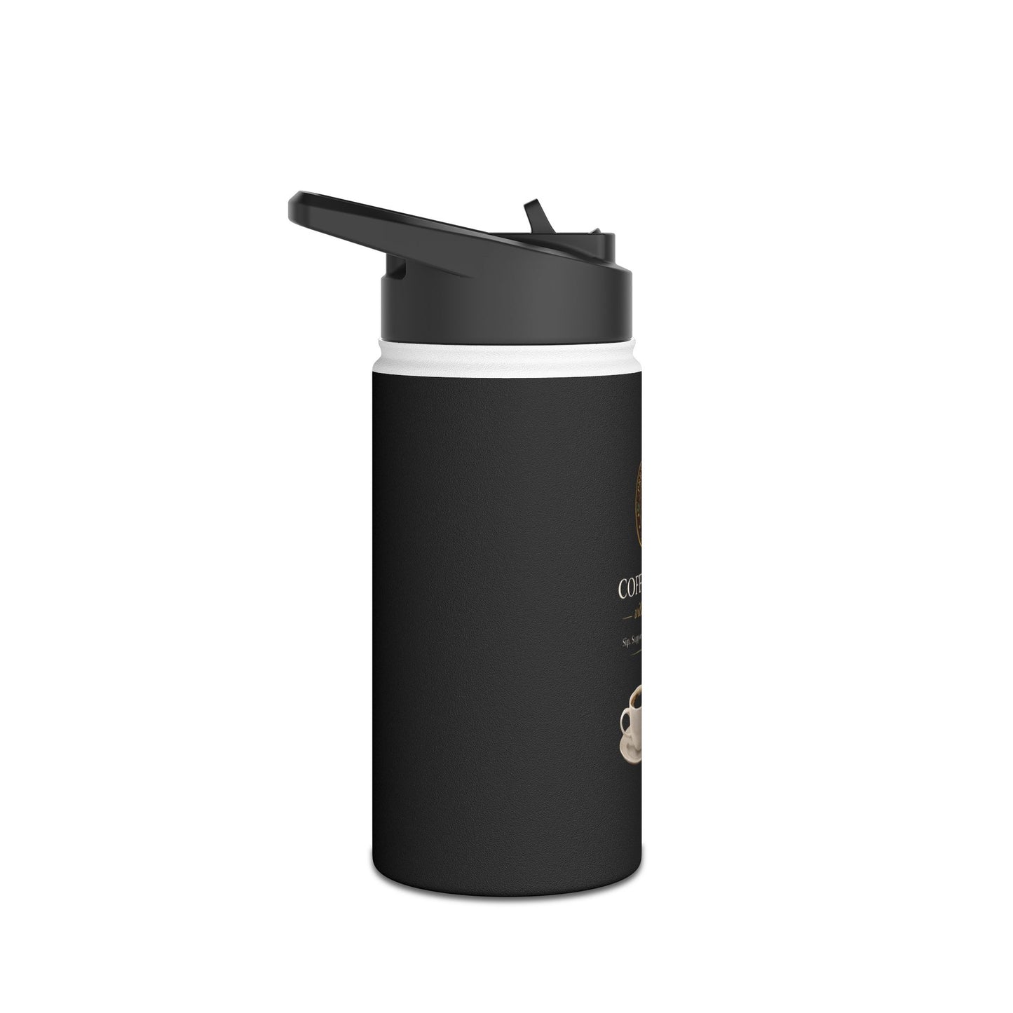 Coffee & Tea Stainless Steel Water Bottle — Insulated Travel Flask with 'Coffee & Tea with a Cause' Design