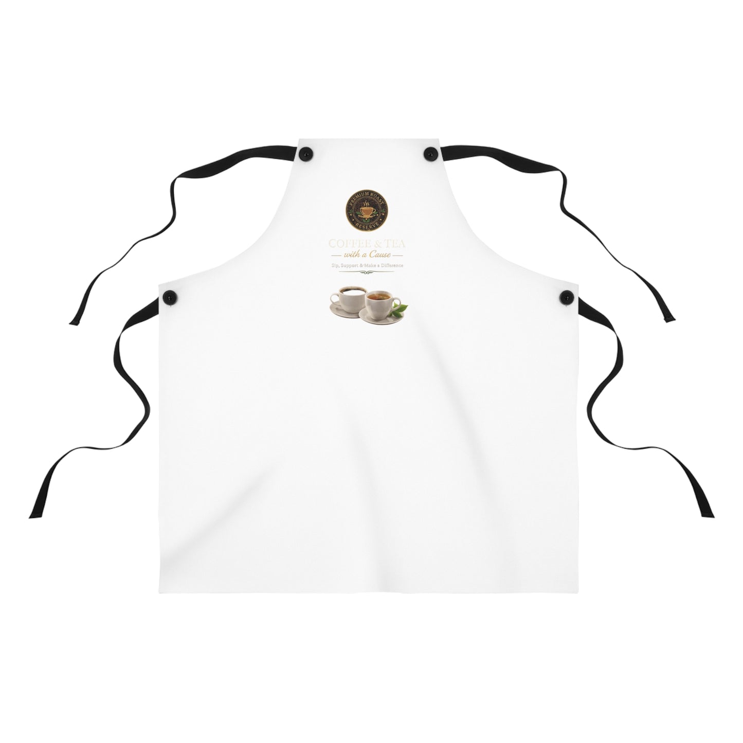 Coffee & Tea Apron – 'Coffee & Cream' Café Kitchen Apron with Cup Illustration