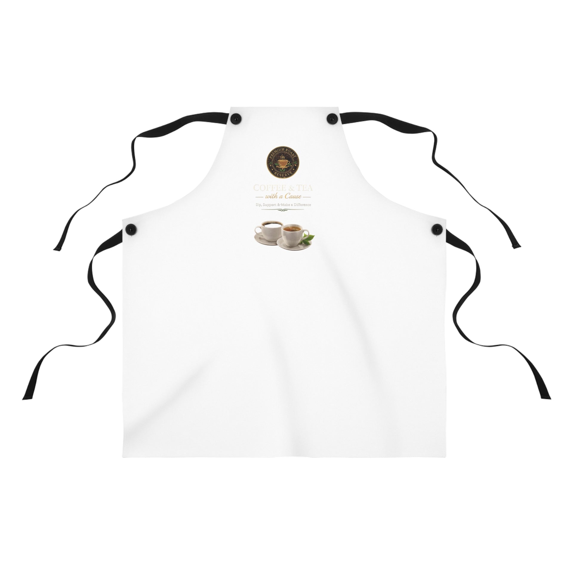 Coffee & Tea Apron – 'Coffee & Cream' Café Kitchen Apron with Cup Illustration