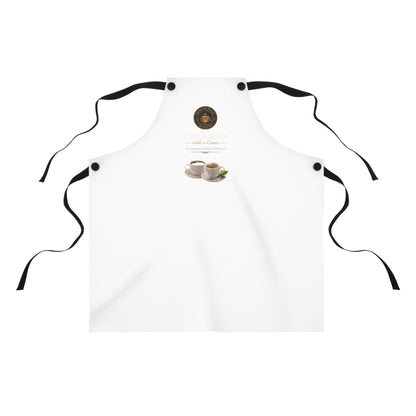 Coffee & Tea Apron – 'Coffee & Cream' Café Kitchen Apron with Cup Illustration