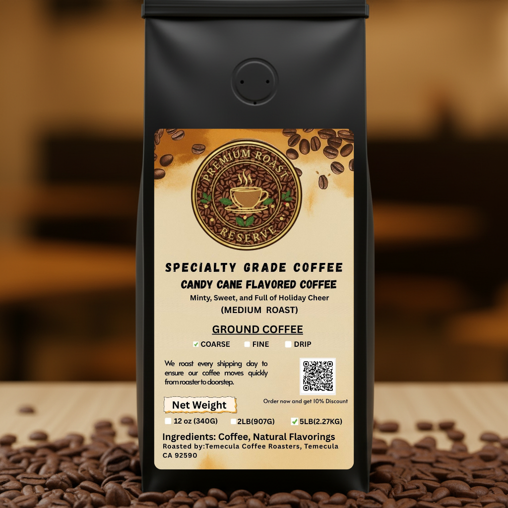 5 lbs - Candy Cane Flavored Coffee
