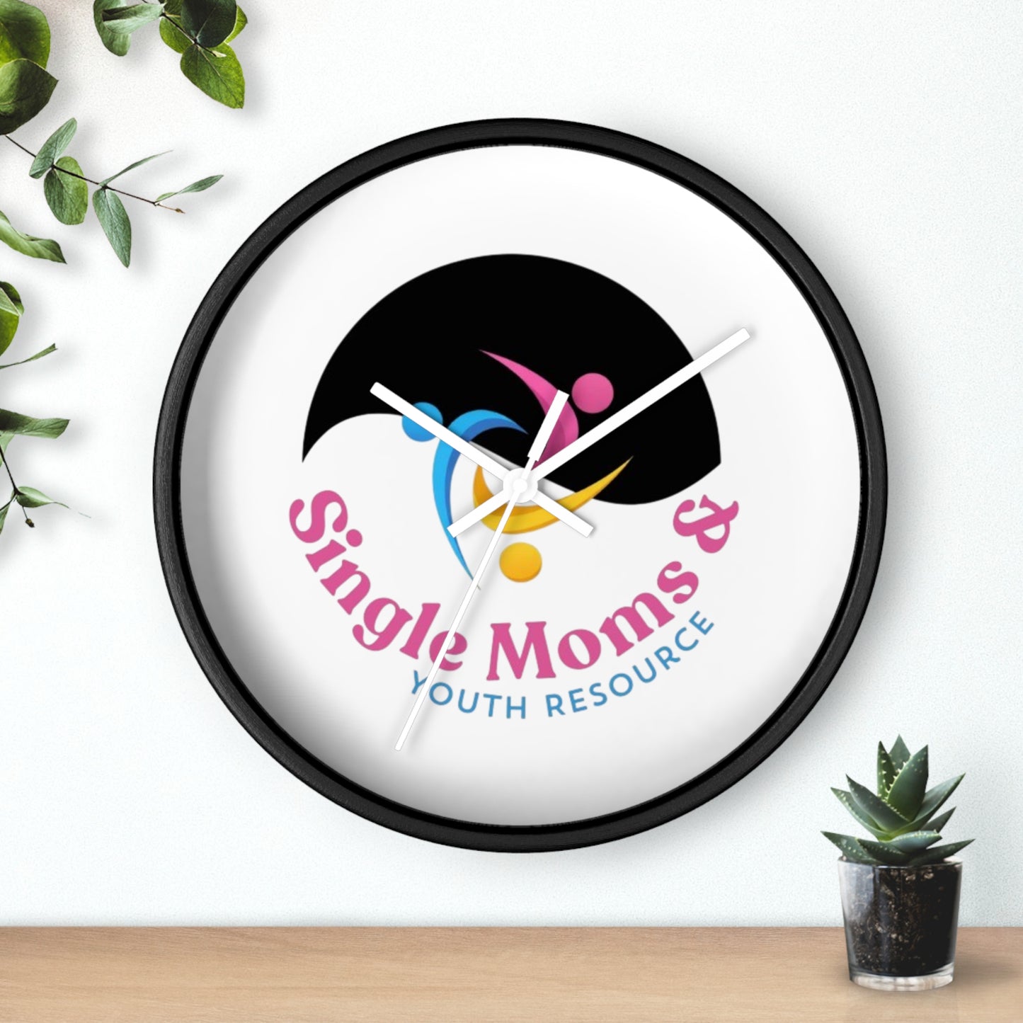 Minimal Logo Wall Clock — Simple Moves Youth Resource Center Branded Clock