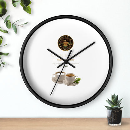Coffee Lover Wall Clock — Café Logo & Espresso Cup Kitchen Decor