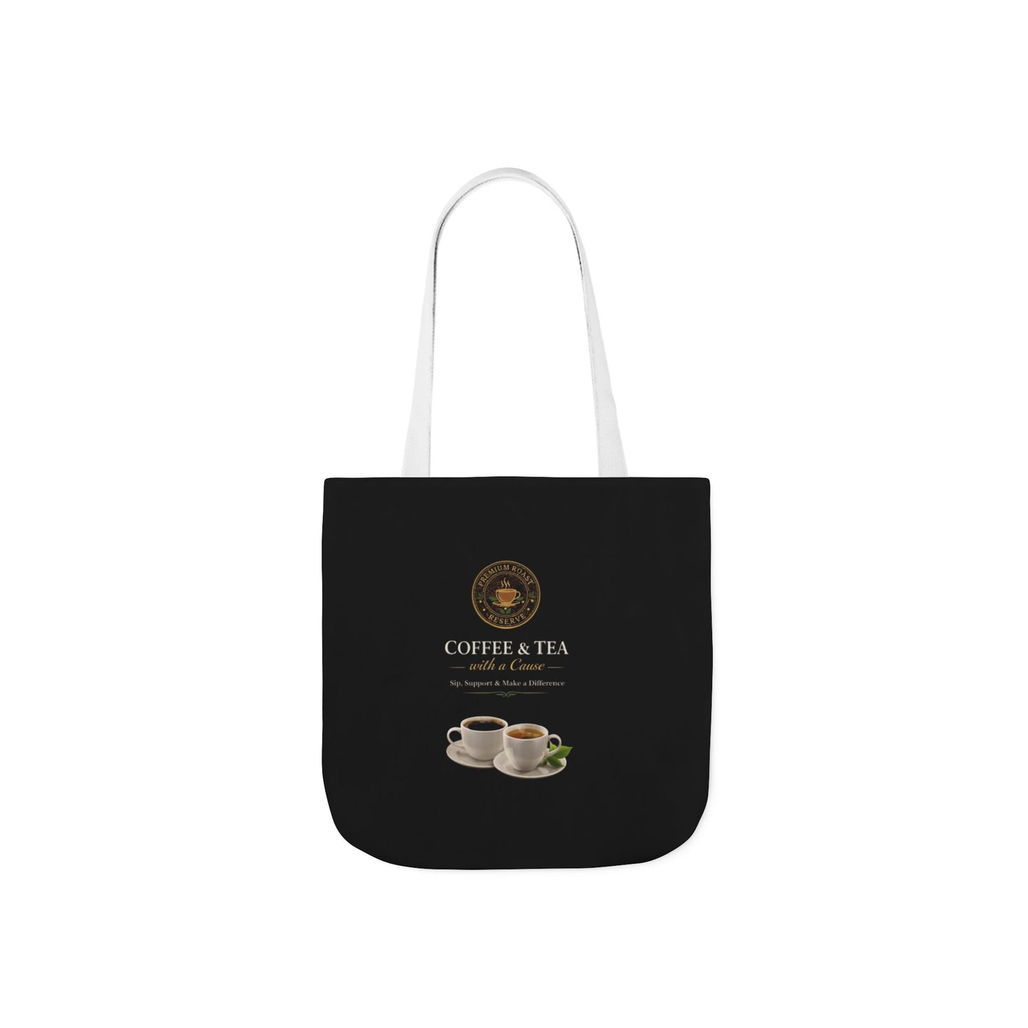 Coffee & Tea Canvas Tote Bag — Reusable Cafe Grocery Tote