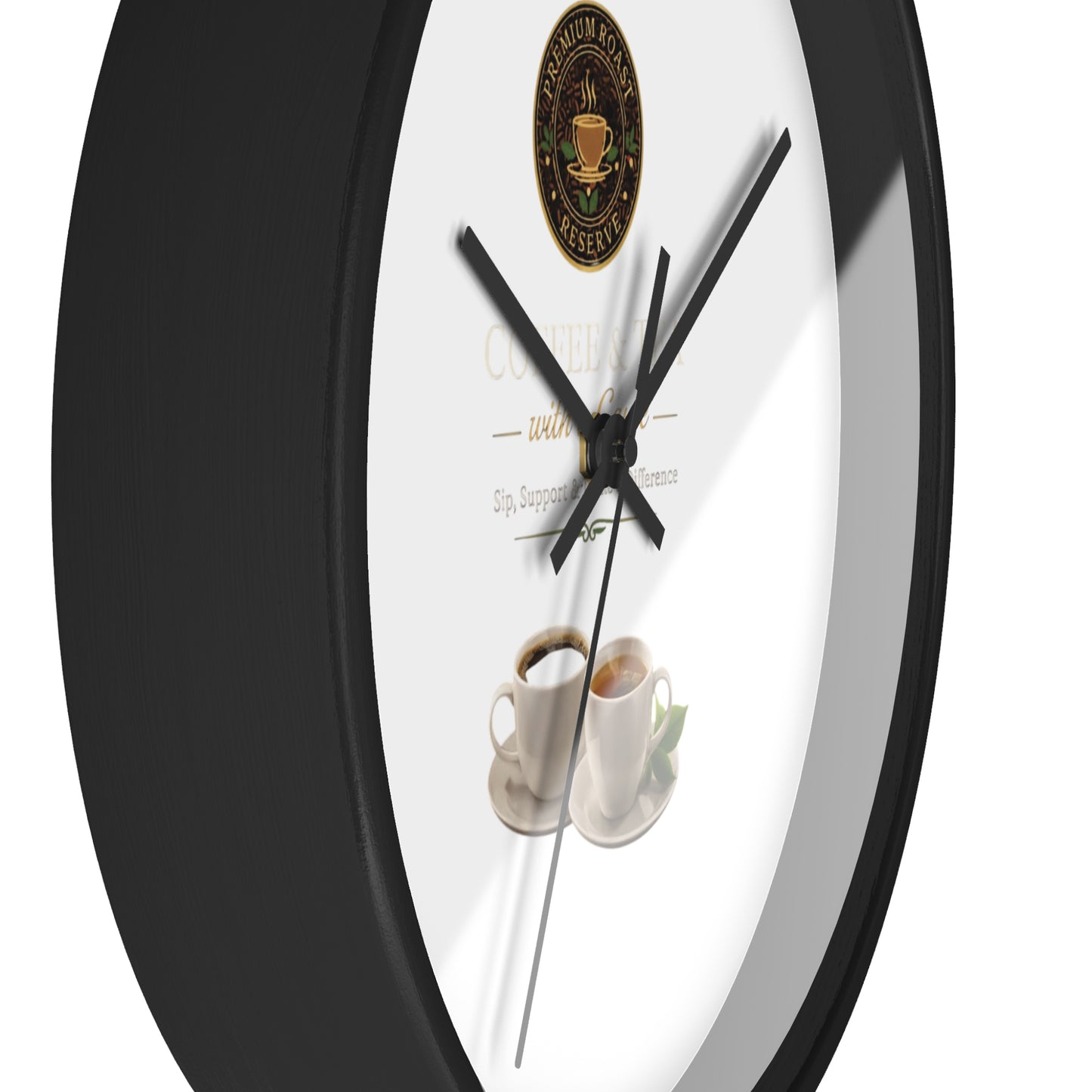 Coffee Lover Wall Clock — Café Logo & Espresso Cup Kitchen Decor